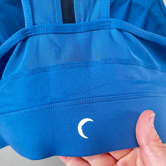 Zyia Active Blue Mesh Racerback Sports Bra With Zipper Detail Size L - Picture 3 of 5